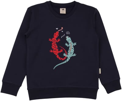 Walkiddy® Kinder Sweatshirt – Jongens & Meisjes – Dark Blue serie – Maat 116 – GOTS-gecertificeerd Biologisch Katoen