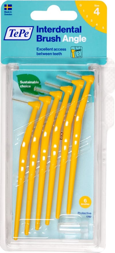 TePe Angle Interdentale Ragers 0,7 mm Geel - 10 x 6 stuks - Voordeelverpakking