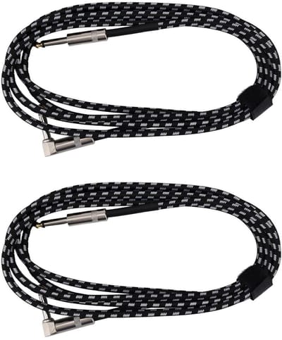 Guitar Cables 10ft, 1/4 Inch Recht naar Hoek, Geschikt voor Elektrische Gitaar en Bas, Pro Audio Kabels voor Versterkers en Speakers