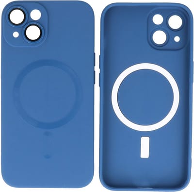 Hoesje Geschikt voor iPhone 14 - Back Cover - MagSafe Hoesje met Camera Beschermer - Navy