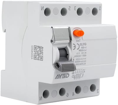 RCCB 4-polige Aardlekautomaat 63A 30mA voor AC 400V - Betrouwbare stroomonderbreker voor beveiliging en veiligheid