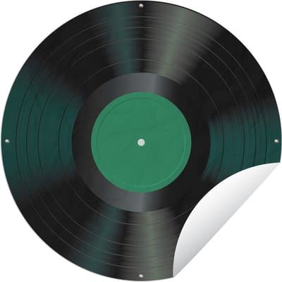 Tuincirkel Vinyl - Plaat - LP - Retro - Turquoise - 60x60 cm - Ronde Tuinposter - Buiten