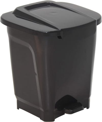15 Liter Kunststof Pedaalemmer - Zwart - Hygienisch en Modern Design