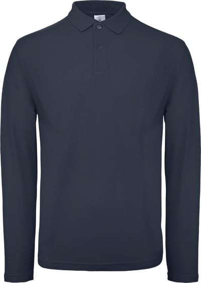 B&C ID.001 Men's long-sleeve polo shirt CGPUI12 - Navy - L