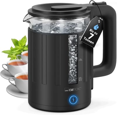 Glazen Waterkoker - Elektrische Ketel - Snel Water Koken - BPA-vrij Materiaal - 17 Liter Capaciteit - Zwart