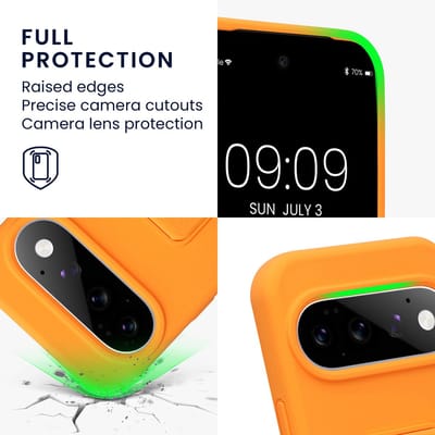 kwmobile back cover voor smartphone - geschikt voor Google Pixel 11 - 1x beschermhoesje van kunststof - In fruitig oranje