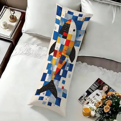 Hoes Zijslaapkussen - Decoratieve Kussenhoes - Verbeteren Slaapcomfort - Fluweelzacht Materiaal - 60 x 180 cm - Abstract Patroon