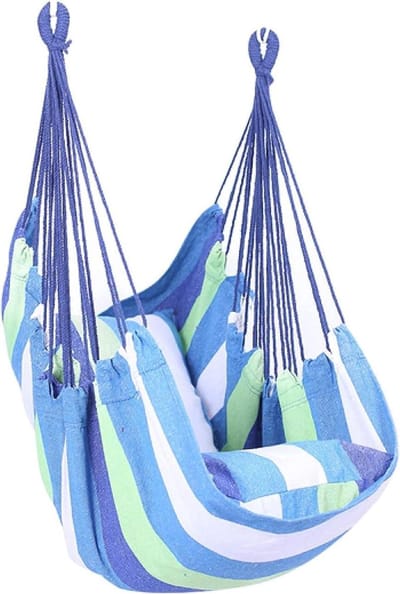 Hangmat Stoel - Opknoping Relaxen - Buiten Ontspannen - Strakke Steken - 130x100 cm - Groen
