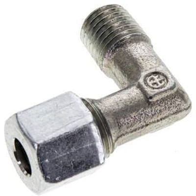 8L & M12x1.5 (con) Verzinkt Stalen L-Vorm Snijringkoppeling Buitendraad 315bar ISO 8434-1