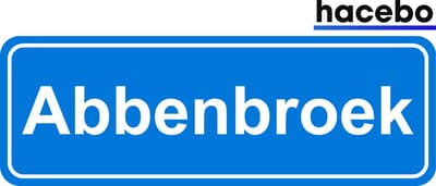 Hacebo - Plaatsnaam Sticker - 29x10 CM - Abbenbroek sticker - Verkeersborden sticker - grappige cadeaus - Abbenbroek