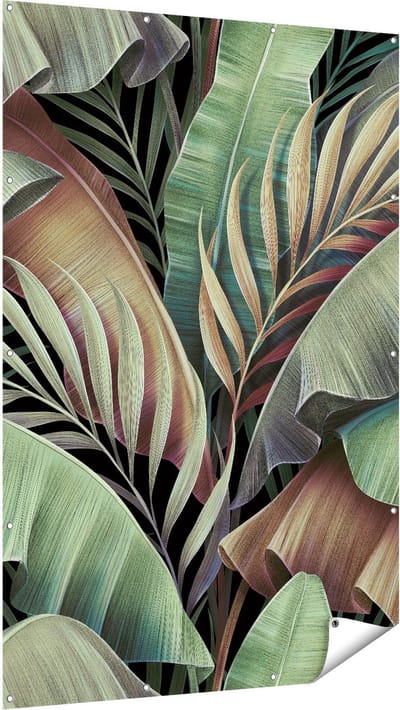 Gards Tuinposter Tropische Bladeren - 120x180 cm - Tuindoek - Tuindecoratie - Wanddecoratie buiten - Tuinschilderij