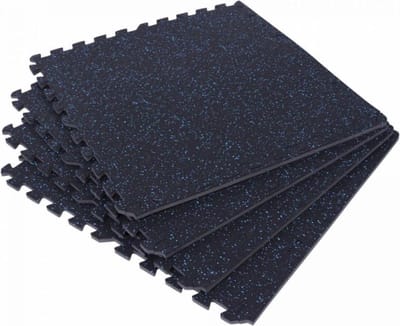 Gorilla Sports Vloermatten Rubber - Beschermingsmatten - 4 matten + 8 eindstukken - Puzzel mat - Puzzel mat - Wit