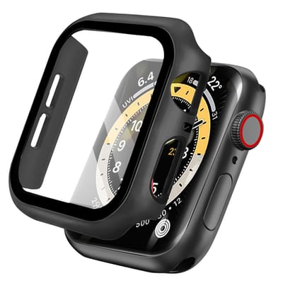 Screen protector - Geschikt voor Apple Watch 4 / 5 / 6 / SE - 44 mm - Full Cover Hard Case / Beschermend Hoesje - Zwart
