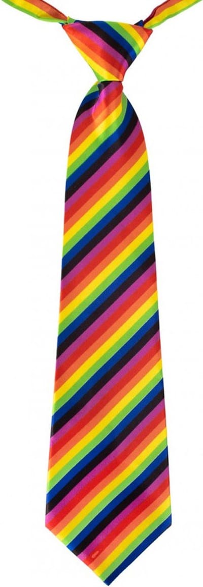 Partyxplosion stropdas pride - regenboog kleuren - pride thema - gestreept