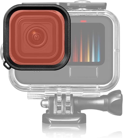 Duikfilters voor Onderwatercamera's met Waterdichte Behuizing en Koord voor Diverse Onderwater Video- en Fotografieomstandigheden (Rood)