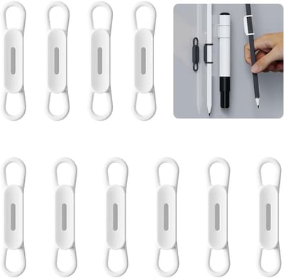 Magnetische Penhouders - Siliconen Clips - Kantoor Organisatie - 10 Stuks Set - Compact Ontwerp - Wit