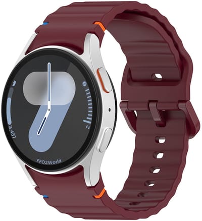 Stravo Samsung Galaxy Watch Bandje – Siliconen Wave Sportbandje – Geschikt voor Galaxy Watch 7 (40/44mm) / 6 (Classic) / 5 (Pro) / 4 (Classic) – 20mm Horlogeband – Wijnrood