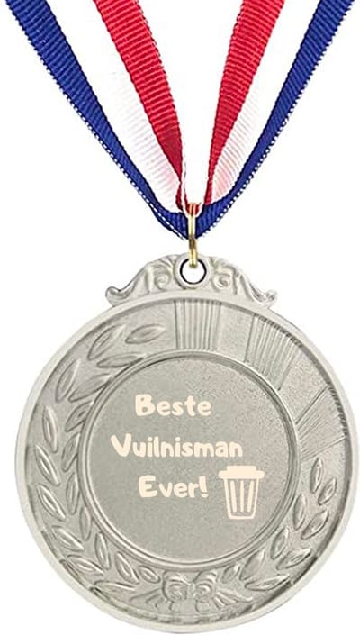 Akyol - beste vuilnisman ever medaille zilverkleuring - Beroepen - mijn favoriete collega - beste schoonmaker - vuilnis - afval - vuil - vuilniswagen