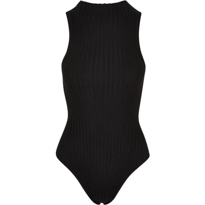 Urban Classics - Rib Knit Sleeveless Bodysuit - XXL - Zwart