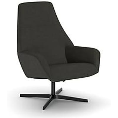 Nowy Styl draaistoel Barrique, met armleuningen, B 540 x D 515 x H 410 mm, polyester bekleding/aluminium, donkergrijs/zwart