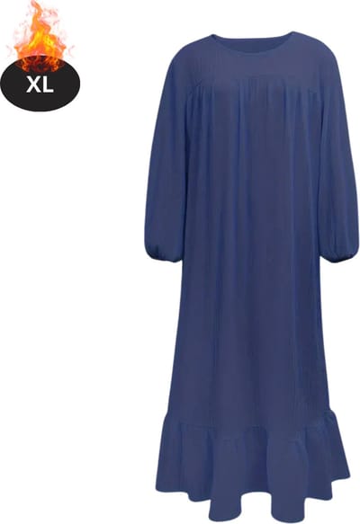 Bovista Islamitische Kleding - Djellaba Dames - Moslim Kleding - Arabisch Dames Kaftan - Alhamdulillah - Blauw XL