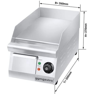 GGM Gastro Elektro Bratplatte - 1,6 kW - Glatt - Bratfläche: 280x210mm Zilver