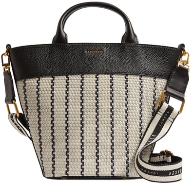 Ted Baker Handtas Schoudertas Riveri Woven Webbing Bucket Bag Navy Zwart