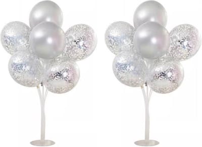 Joya Party® Tafel Ballondecoratie Zilver | Tafeldecoratie Set | Ballonnen Decoratie | Feest Versiering | Decoratie | Verjaardag, Jubileum & Bruiloft