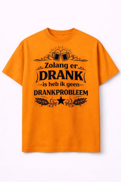 Shirt - Oranje - Drankprobleem