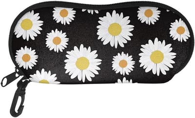 Zonnebril Hoesje - Brillen Etui - Bescherming Brillen - Lichtgewicht Neopreen - Met Karabijn Haak - Met Bloemenprint