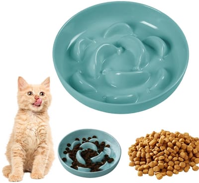Cosensi - Dailygoods - Interactieve Kattenvoerbak met Labyrint Design, 16 cm