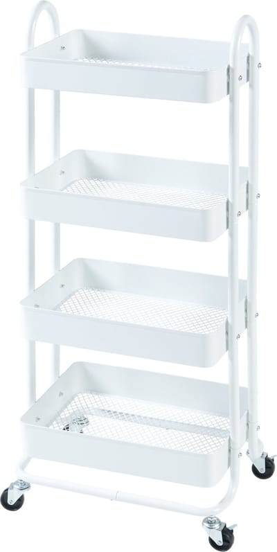 Keukentrolley Pyhäntä met 4 manden 103,5x46x35 cm wit [en.casa]