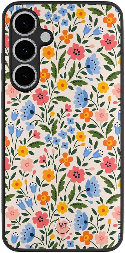 Hoesje geschikt voor Samsung Galaxy S24 FE - Romantische bloemen - TPU Hard Case Backcover - Multi - Mooie Telefoonhoesjes