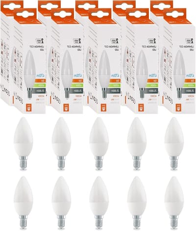 E14 LED Kaarslamp 10-pack, 4000K Neutraal Wit, 5W Energiezuinige Verlichting, Vervangt 40W Halogeenlamp, 470 Lumen, Niet Dimbaar, 200° Stralingshoek, AC 220-240V