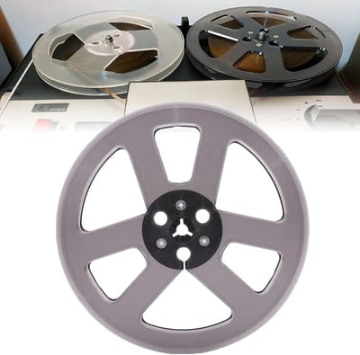 Opneemspoel - Lege Haspel - Tape Recorder - 6 Luchtgaten - 7 Inch Diameter - Grijs