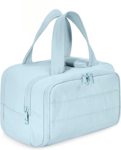 Grote Reistoilettas voor Vrouwen – Lichtgewicht Make-up Organizer met Handvat, Blauw