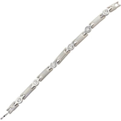 Behave – Armband – Zilverkleurig – Mat & Glanzend – Kristal – 19 cm