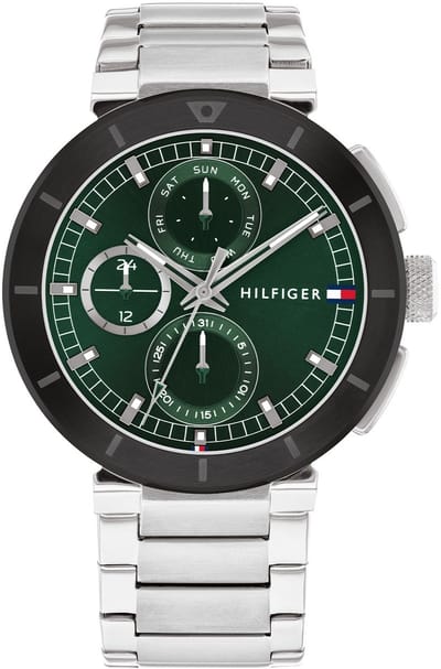 Tommy Hilfiger TH1792117 LORENZO Heren Horloge - Mineraalglas - Staal - Zilverkleurig - 44 mm breed - Quartz - Vouw/Vlindersluiting - 5 ATM (douchen)