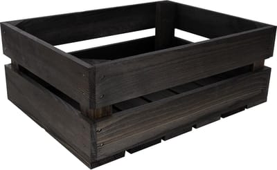 Creative Deco Decoratieve Natuurlijke Houten Doos Zwart | 40 x 30 x 15 cm | Houten Mand | Opbergcadeau Decoratie DIY Knutselen Documenten Speelgoed Gereedschap