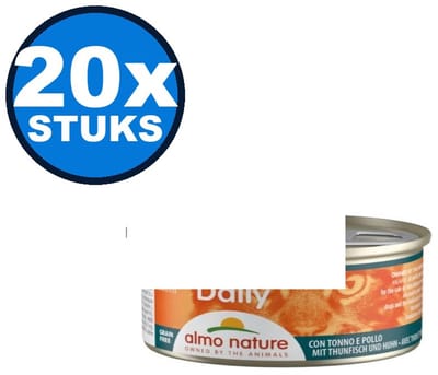 20x Almo Nature Daily Mousse - Tonijn & Kip - Kattenvoer Natvoer - 85g
