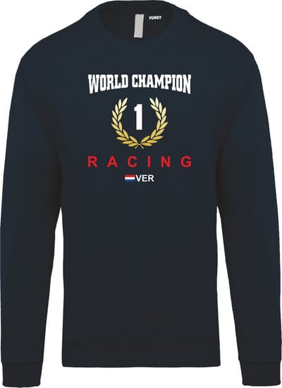 Sweater krans World Champion | Max Verstappen / Red Bull Racing / Formule 1 Fan | Wereldkampioen | Navy | maat XS