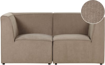 LEMVIG - Tweezitsbank - Taupe - Corduroy
