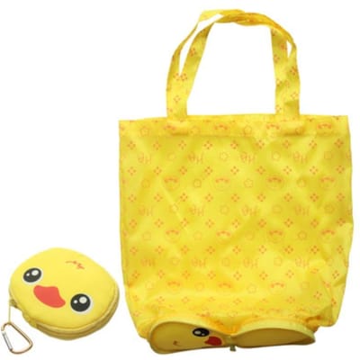 Sac de Courses Pliant Animal Cartoon Réutilisable Pliable Portable Sac de Courses de Supermarché pour Épicerie Fourre-tout Pochette Sac à Main pour Femme jaune