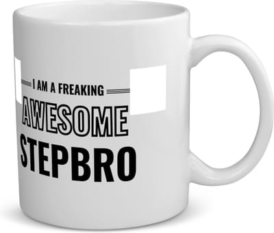 Akyol - i am a freaking awesome stepbro koffiemok - theemok - Broer - de meest geweldigste stiefbroer - verjaardagscadeau - verjaardag - cadeau - cadeautje voor broer - broer artikelen - kado - geschenk - gift - 350 ML inhoud