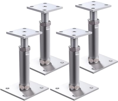 Paaldragers Set - Balkschoenen Steunen - Hekken Carport - In hoogte verstelbaar - 150-190 mm - Verzinkt staal