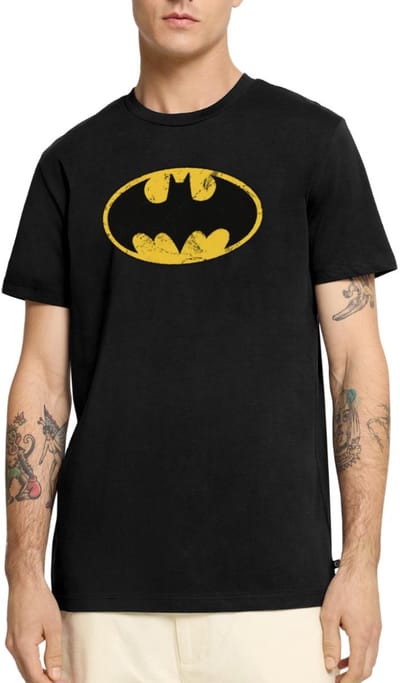 Batman Logo Used Look Premium T Shirt Heren