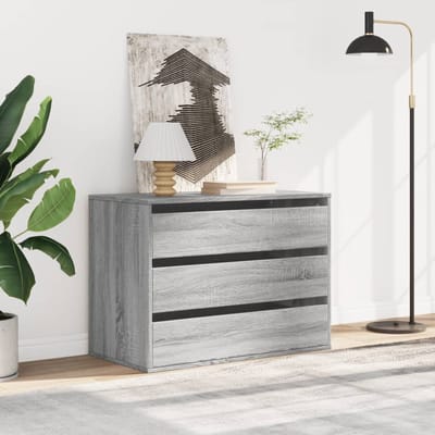 vidaXL - Ladekast - 80x41x58 - cm - bewerkt - hout - grijs - sonoma - eikenkleurig