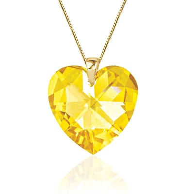 Montebello Ketting Posidonia HG104 - Swarovski Hart - 925 Zilver Verguld - Ø18mm - 45cm