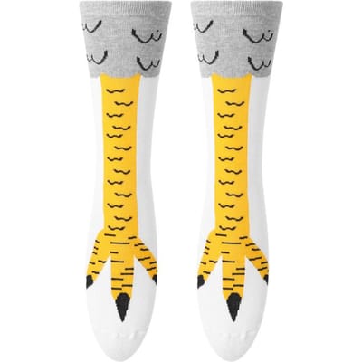 2-13 ans Unisexe Enfants Chaussettes Drôles Pieds de Poulet Mignons Douces Élastiques Antidérapantes Pour Bébés Filles et Garçons Halloween Cosplay Chaussettes 6-8 Years white