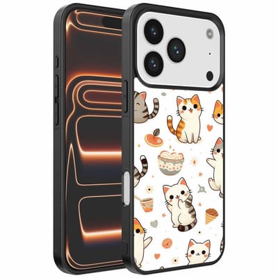 Geschikt voor iPhone 17 Pro Max Telefoonhoesje met katten opdruk - TPU backcover case cat design - Smartphonica geschikt voor iPhone 17 Pro Max